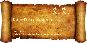 Kornfein Kadosa névjegykártya